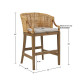 Rattan Rounded Back Cream Fabric Seat Counter Stool
